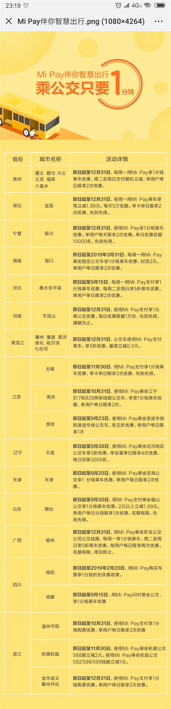 小米上线新福利：使用Mi Pay 1分钱乘公交