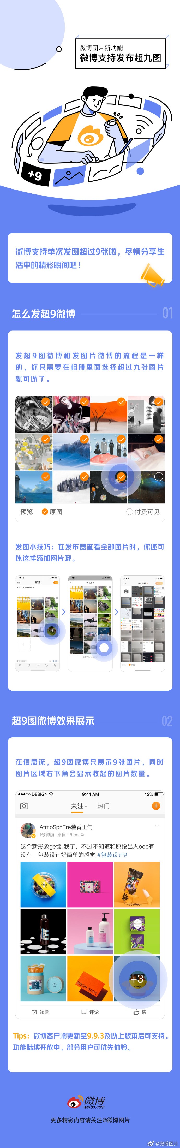 新浪微博图片上线新功能 单条博文支持超9图发布(新浪微博置顶微博图在哪看)