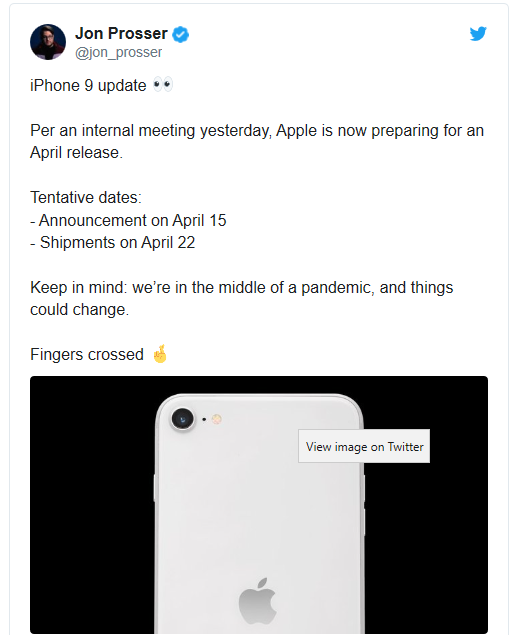 消息称iPhone 9本月15日发布：苹果已做好准备！