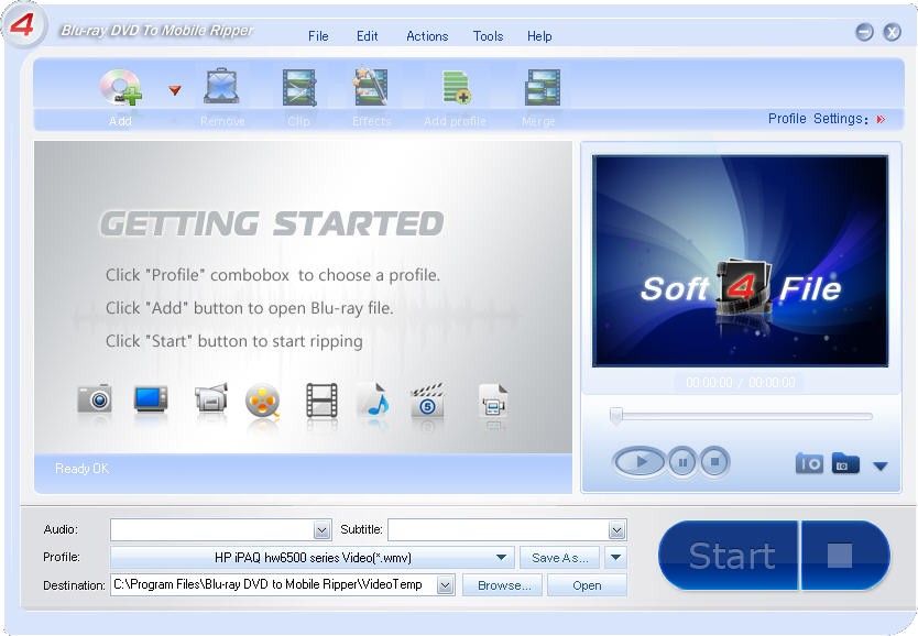 Soft4file Blu-ray DVD to Mobile Ripper v3.2.1.6