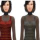 模拟人生4女士高领发光条纹迷你连衣裙MOD v1.8